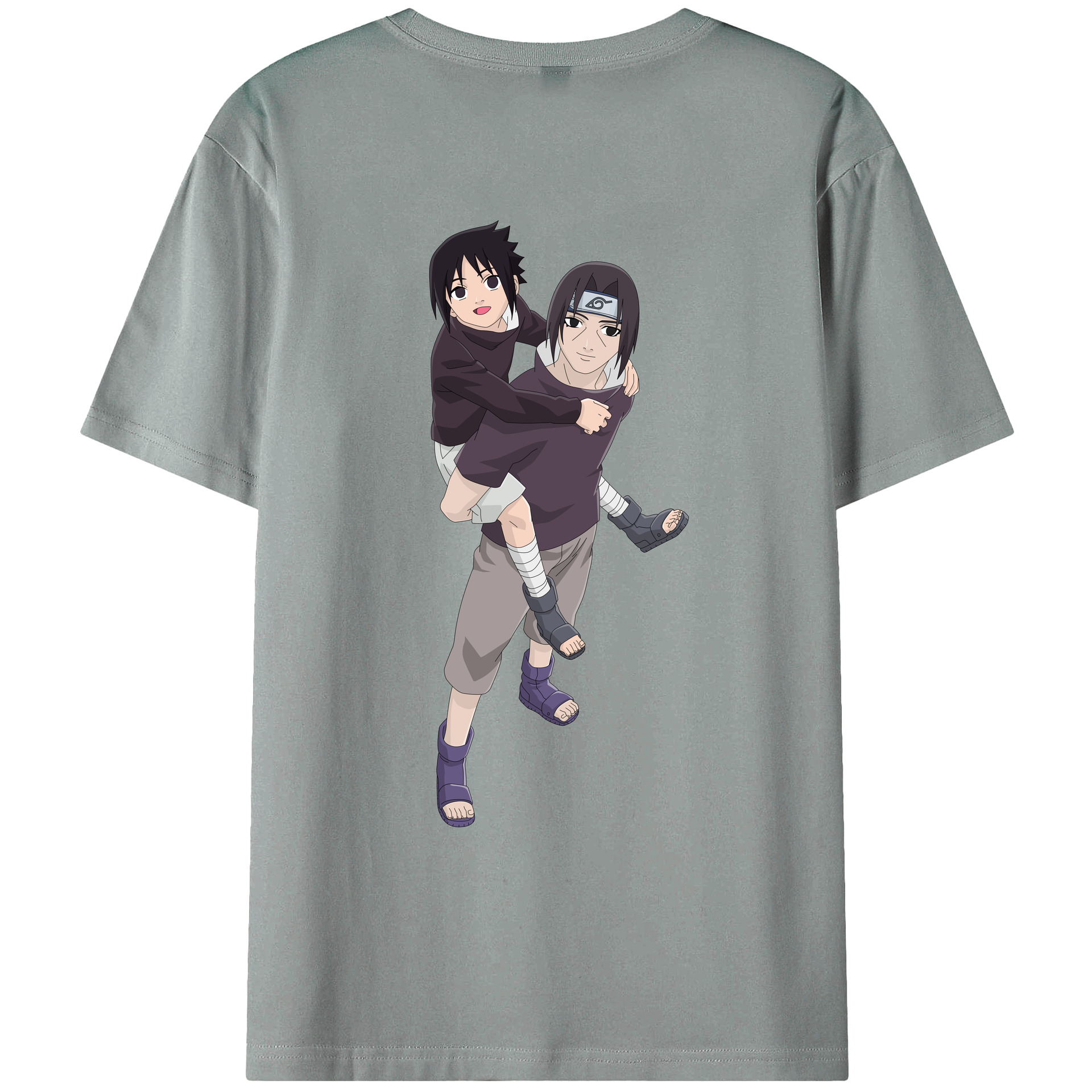 （画像用） NARUTO -ナルト- うちは イタチ Uchiha Itachi 綿100％ メンズ半袖Tシャツ（バックプリント） 通気性